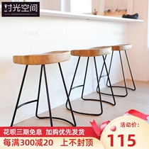 Bar chair Bar chair high stool Household modern simple chair European solid wood bar chair high stool Fashion and creative