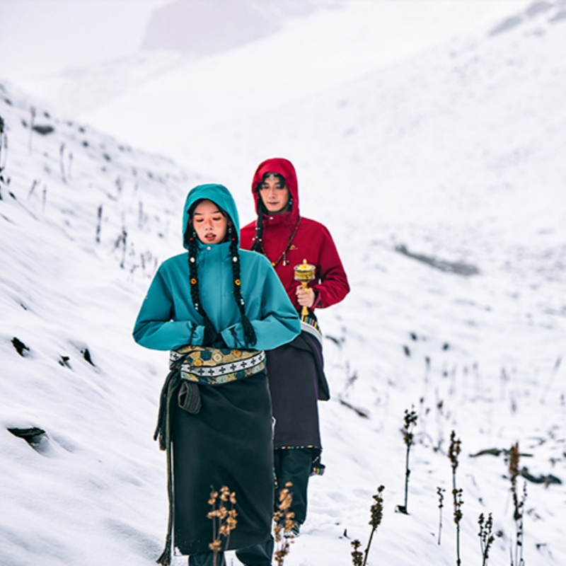 【Gesang】Tibetan-Style Jacket, Trailblazer, Rainproof, Fleece, Three-In-One, Unisex Mountaineering Jacket for Women