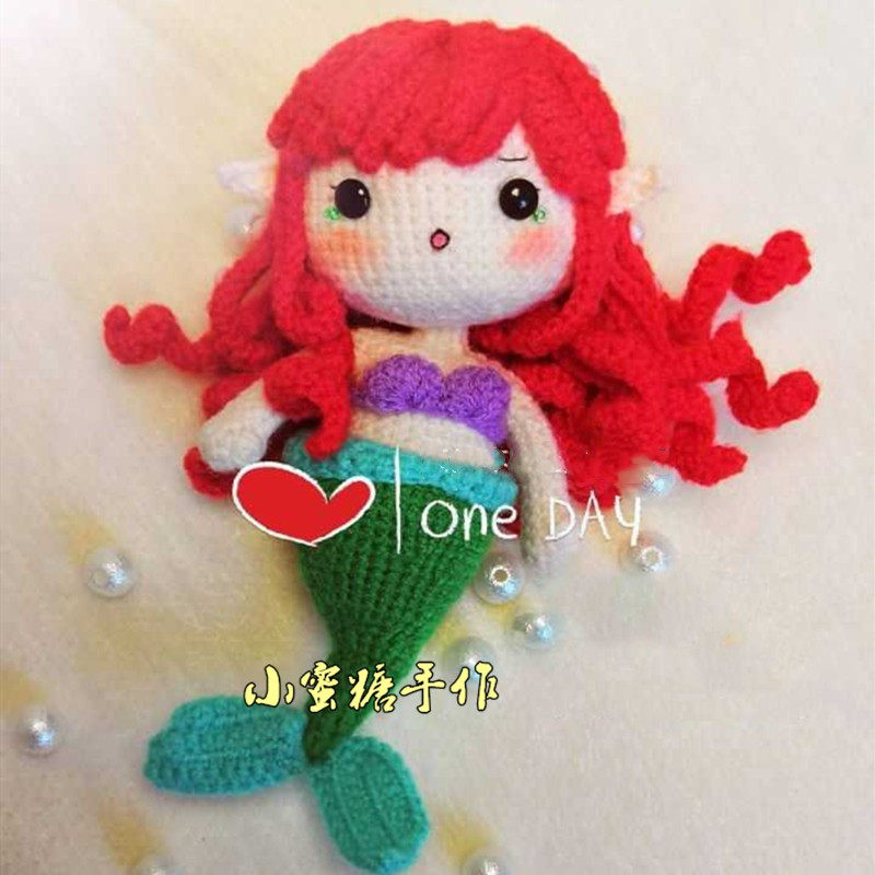 Handmade DIY Crochet Yarn Doll 178 Mermaid Chinese Electronic Graphic Tutorial Cute Doll Small Doll Hand-made