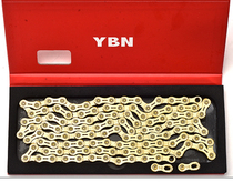 Taiwan YBN bicycle chain mountain bike 11 speed 33 22 speed road car hollow black diamond gold chain