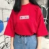 Áo thun nữ tay ngắn 2018 hè mới phiên bản Hàn Quốc của ulzzang loe mỏng học sinh nửa tay áo bf phong cách Harajuku áo phông trơn Áo phông