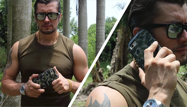 LOVE MEI Powerful Camo Series Small Waist Water Resistant Shockproof Dust/Dirt/Snow Proof Aluminum Metal Outdoor Gorilla Glass Heavy Duty Case Cover for Apple iPhone 7 Plus & iPhone 7