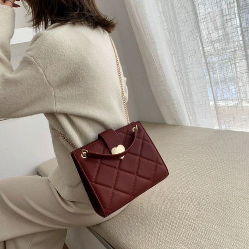 Красная сумка через плечо для невесты, цепь, демисезонная вместительная и большая сумка на одно плечо, 2020, популярно в интернете