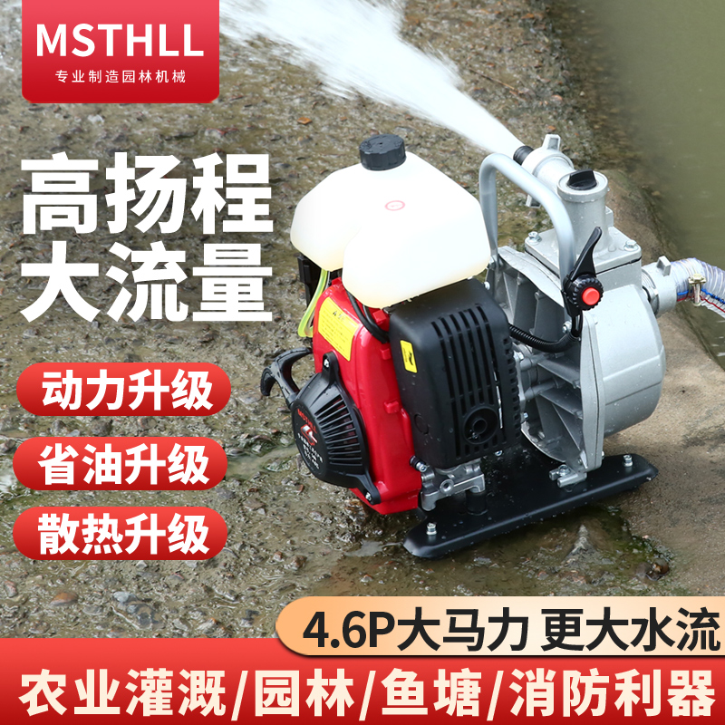 German Outdoor Home Agricultural 1 Inch 1 5 Inch Petrol Pump Irrigation Pour Water Self Suction Water Pump Boat Type Spray Irrigation Machine