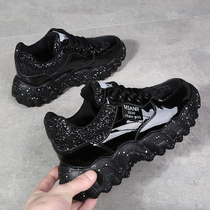 Starry Sky Women Shoes Sequins Old Daddy Shoes Womens Thick Bottom Big Wave Sneakers 2022 Spring New China Red