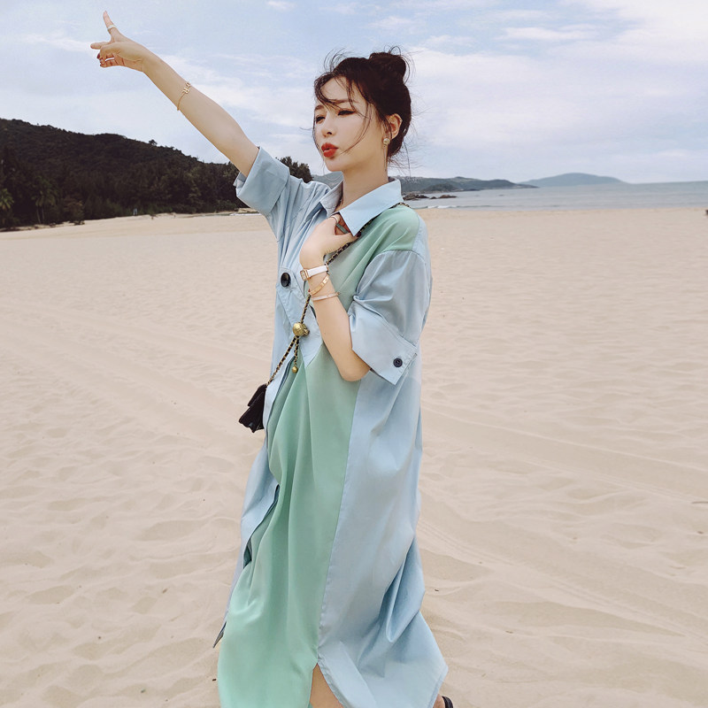 Pregnant women summer dress Summer Han edition large-scale fashion and hot mom tide summer shirt long dress
