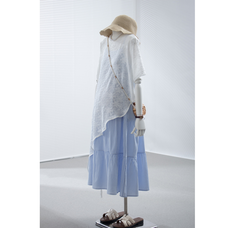 Maternity Summer Outfit Layered Plaid Dress Set for Women 2026 New Style Unique and Stylish Pregnancy Dress