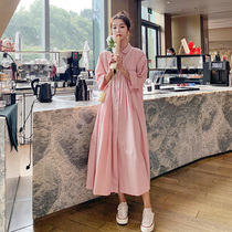Pregnant womens spring dress female sentiment 2022 Spring and Autumn new big fashion shade long sleeve dress