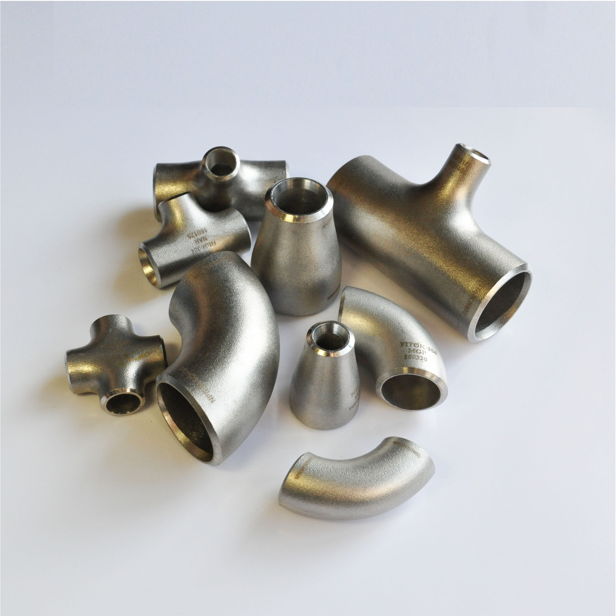 FITOK fetok 304 stainless steel stamping parts big and small head reducer elbow welding pipe fittings 3 4