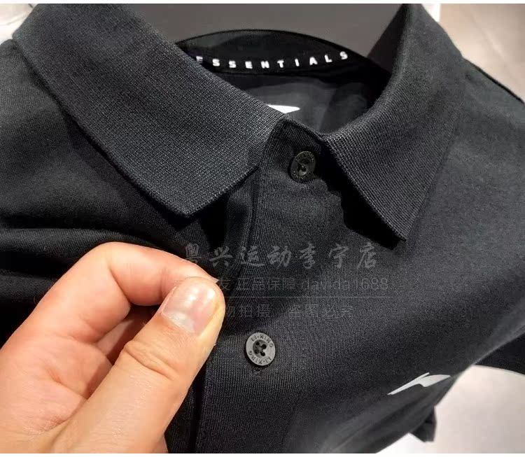 Li Ning áo ngắn tay nam 2019 mới hè hè cotton cotton áo thun thể thao thoáng khí APLP079 - Áo polo thể thao áo polo nam trang