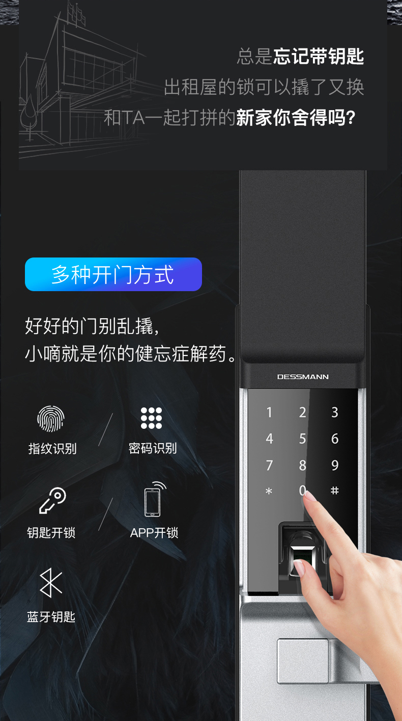 德施曼 小嘀系列 T81 智能指纹锁 图4