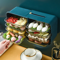 Kitchen Multi-function Dish Rack Preparation Dish Multilayer Wall-mounted-free Punched Shelf Home Hot Pot Tray God