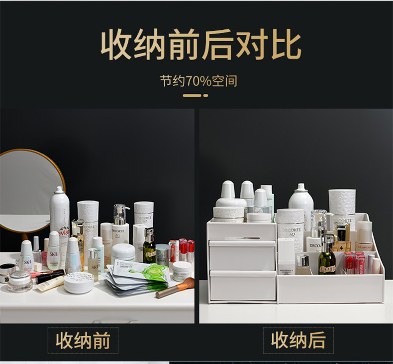 抽屉式化妆品收纳盒 图2
