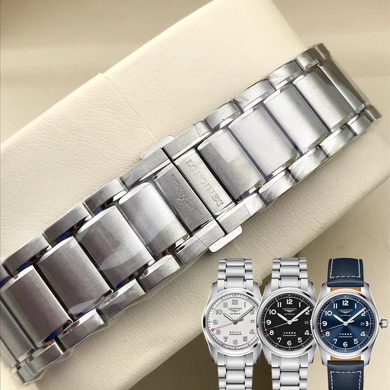 Longines Pioneer Steel Strap Original L3.811/L3.820 Solid 316 Stainless Steel Butterfly Clasp Watch Band Accessories