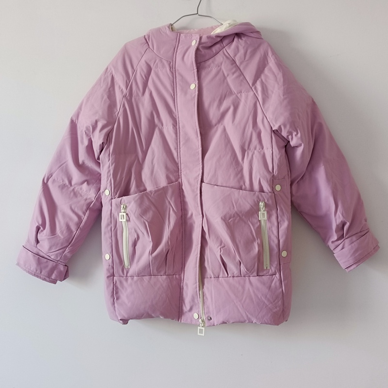 Light Purple Hooded down Jacket