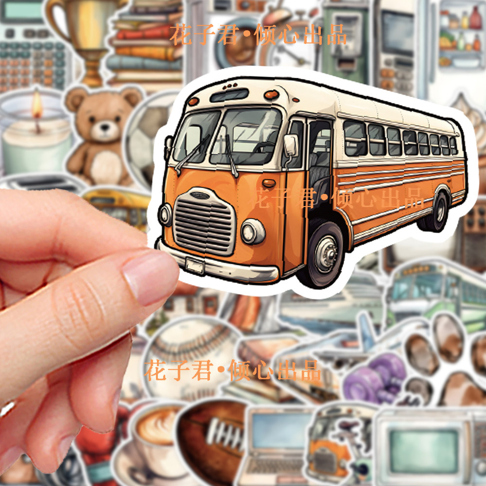 100 Pieces of Artistic Retro Small Object Stickers, Ins-Style High-Value Minimalist Decorative Stickers for Journaling Materials