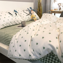 Milk velvet coral velvet plus velvet four-piece double-sided bedding thickened quilt cover winter warm flannel sheets