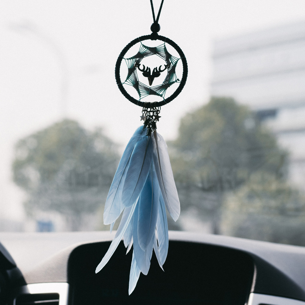 Indian dream catcher All the way to safety Car trailer car interior pendant Car wind bell car ornament Car feather charm