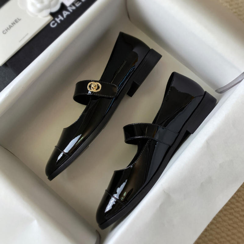 Cowhide Version ~ Small Gold Buckle Genuine Leather Soft-Soled Mary Jane Shoes for Women, Single Strap Loafers, Flat Shoes, Boat Shoes