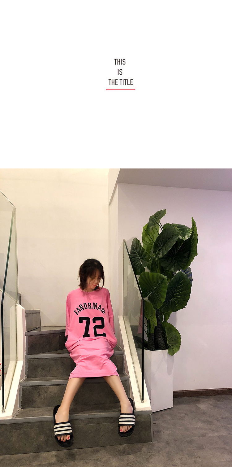 PINK kéo dài váy ngủ bảy điểm tay áo nữ mùa hè cotton phương thức nữ mùa xuân và mùa thu phụ nữ mang thai váy ngủ phiên bản Hàn Quốc của lỏng có thể được mặc váy đầm đẹp
