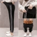 Quần legging xà cạp cộng với quần nhung đệm mùa đông nâng bụng quần ấm bên ngoài mặc quần thể thao mùa thu đông yếm jean bầu Phụ nữ mang thai quần / quần bụng