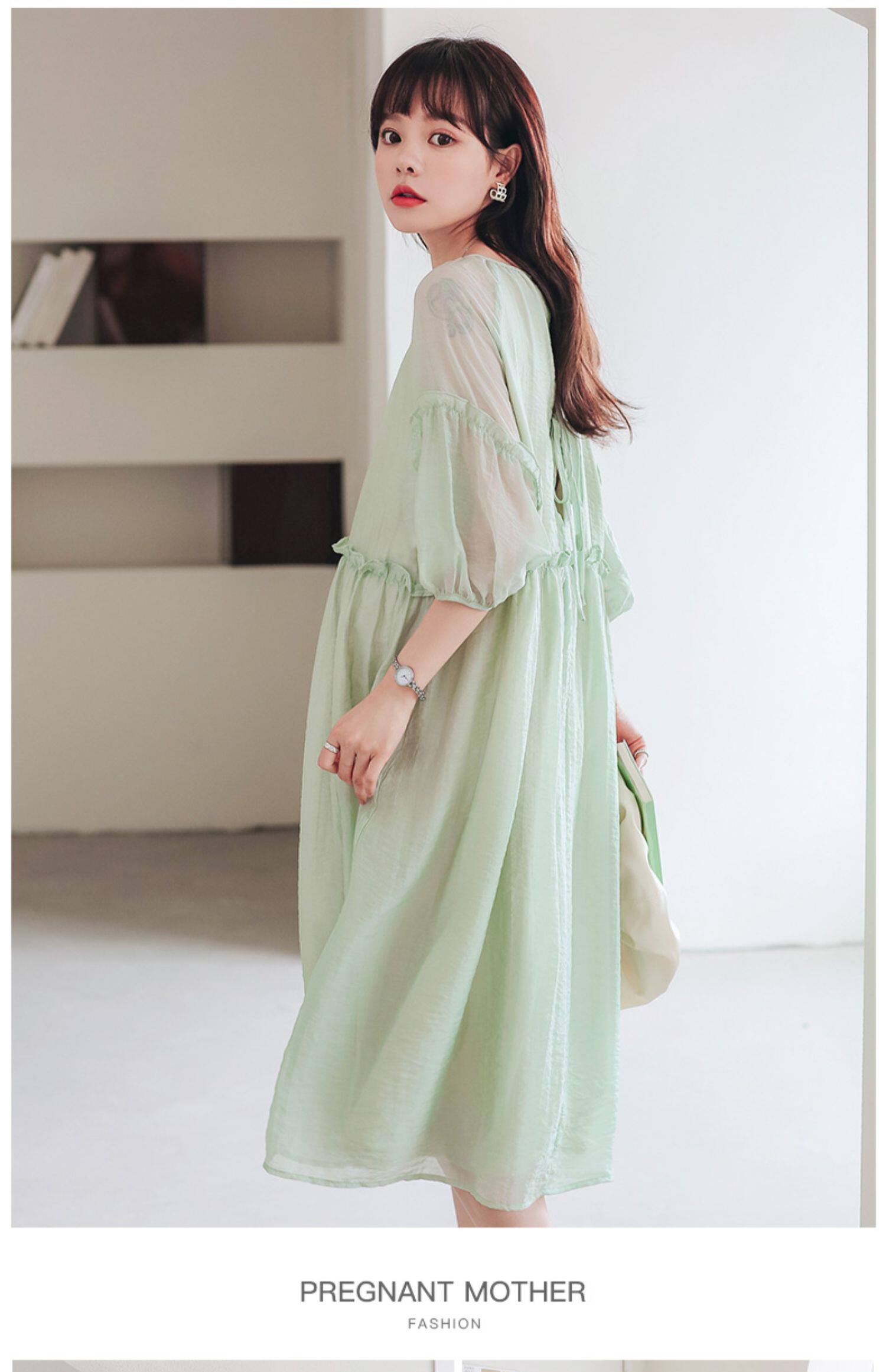 Платье для беременных 孕妇连衣裙夏季中长款高级感网红款上衣孕妇裙子夏薄款孕妇装夏装