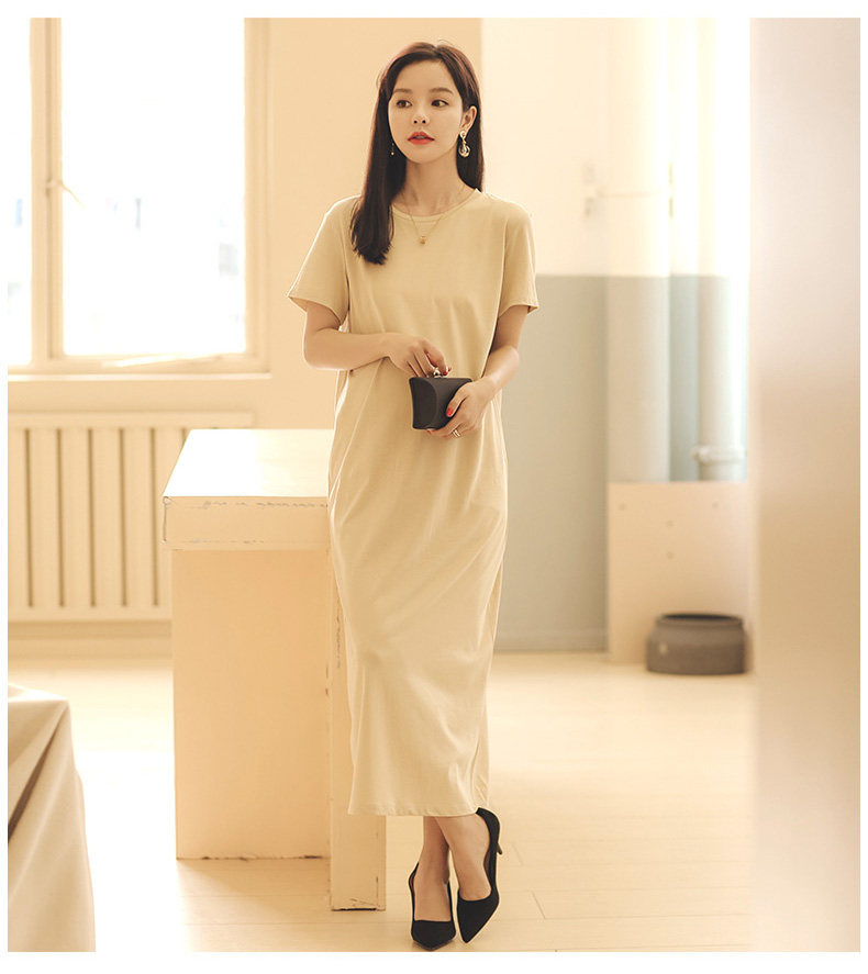 Платье для беременных 米度丽孕妇装夏装上衣孕妇连衣裙夏季外出时尚高端短袖t恤长裙子 M degrees Korea