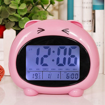 Students use silent electronic digital alarm clock cute cartoon alarm clock modern multi-function intelligent clock multi-group alarm