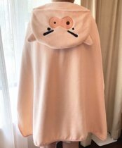 58) Cute house air-conditioned room Piggy Coral Velvet Hooded shawl Cloak blanket Knee blanket Office