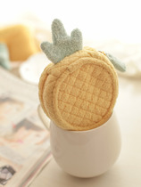 Day single cute yellow pineapple soft jewelry box Portable earphone bag Ring travel small storage box