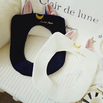 58) Warm girl plush toilet seat Cat toilet seat cover Toilet seat cushion Toilet cover autumn and winter models