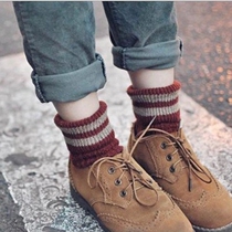 58) Autumn and winter Korean flanging wool socks thick cute womens socks Korean version of tide