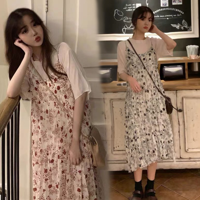 Pregnant woman summer suit fashion 2021 Foreign style hot mom personality pregnant woman Western dress summer two-piece set summer