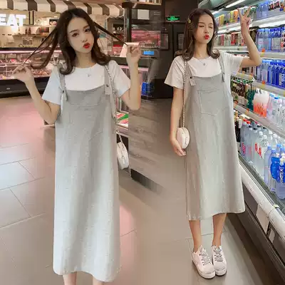 Pregnant women summer dress set Spring and Autumn Tide hot mother personality belly women's dress summer skirt hipster