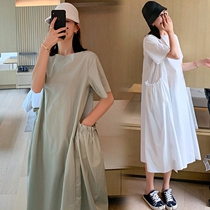 Fashion gestation for pregnant women with summer clothes 2022 summer boomers sweet and beautiful pregnant woman with dress and summer tide and hot mother