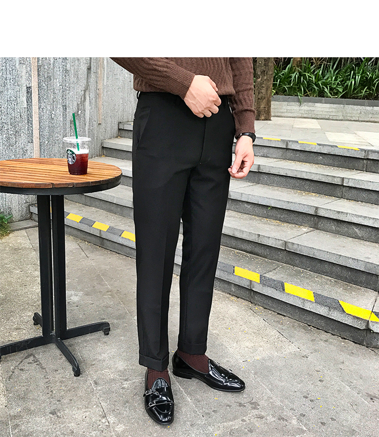 Jie Mo 2018 thu đông mới thời trang mới Slim phiên bản Hàn Quốc của quần ống suông nam Anh giản dị kinh doanh quần âu quần tây nam đẹp