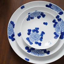 Selective scientist Hydrangea series Jingdezhen high temperature porcelain hand-painted blue and white dishes household set customized new Chinese style
