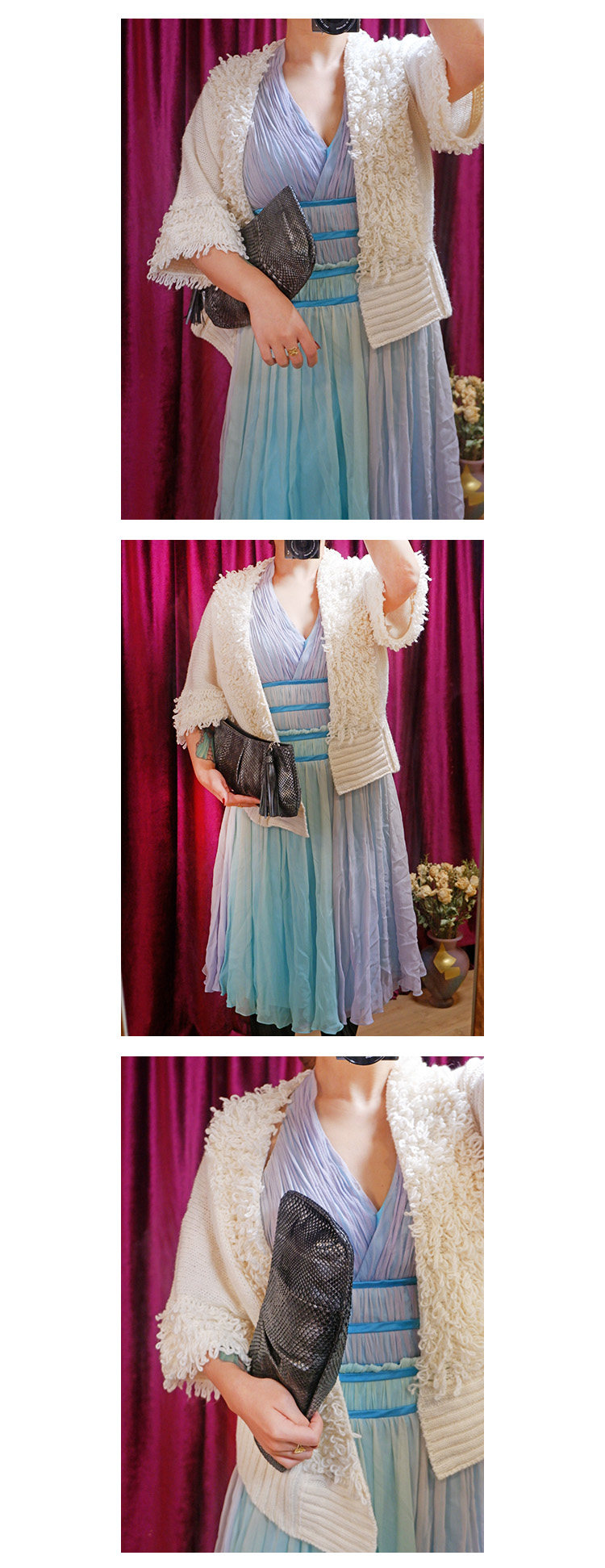 Клатч sold toreal蟒蛇皮jra全标日本制vintage欧美时尚饺子包手拿包 OTHER