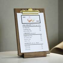 Menu Clips Walnuts Wood Plate Clip Day Type Solid Wood Solid Silver Clips Restaurant Coffee Menu Plate Brass Splints Display Cards