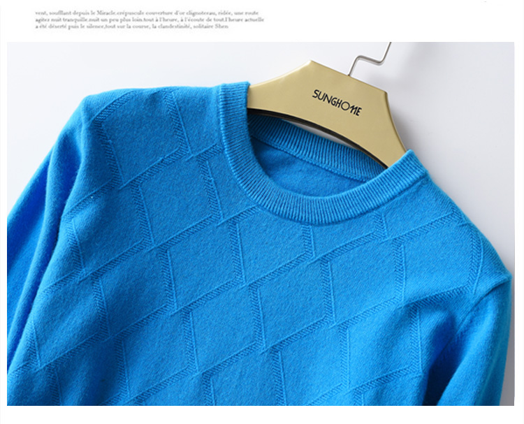 Mùa thu và mùa đông áo len cashmere mới cho nam áo len cổ tròn lỏng màu rắn đan áo len đáy quần nam kinh doanh đích thực shop đồ nam cao cấp