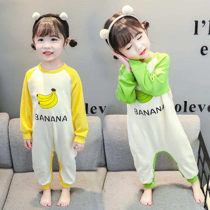 Girl Sleepwear Autumn New Children Long Sleeve Baby Pure Cotton Children Climbing air conditioning Anti-kicks Home Clothing Spring Autumn Clothing