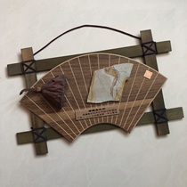 New style single fish fossil framed fan-shaped inlaid with half a lotus pendant paleontological fossil gift from Chaoyang Western Liaoning