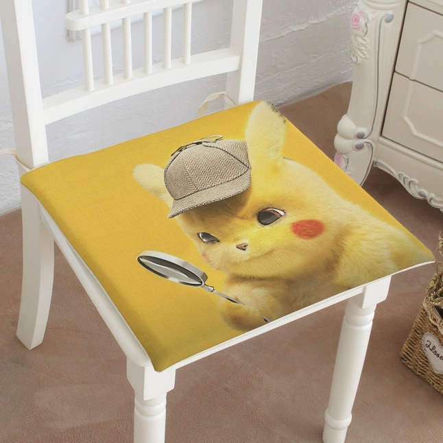 Pikachu phim hoạt hình dễ thương cotton và lanh ghế ăn đệm đệm đệm sofa đệm văn phòng - Ghế đệm / đệm Sofa