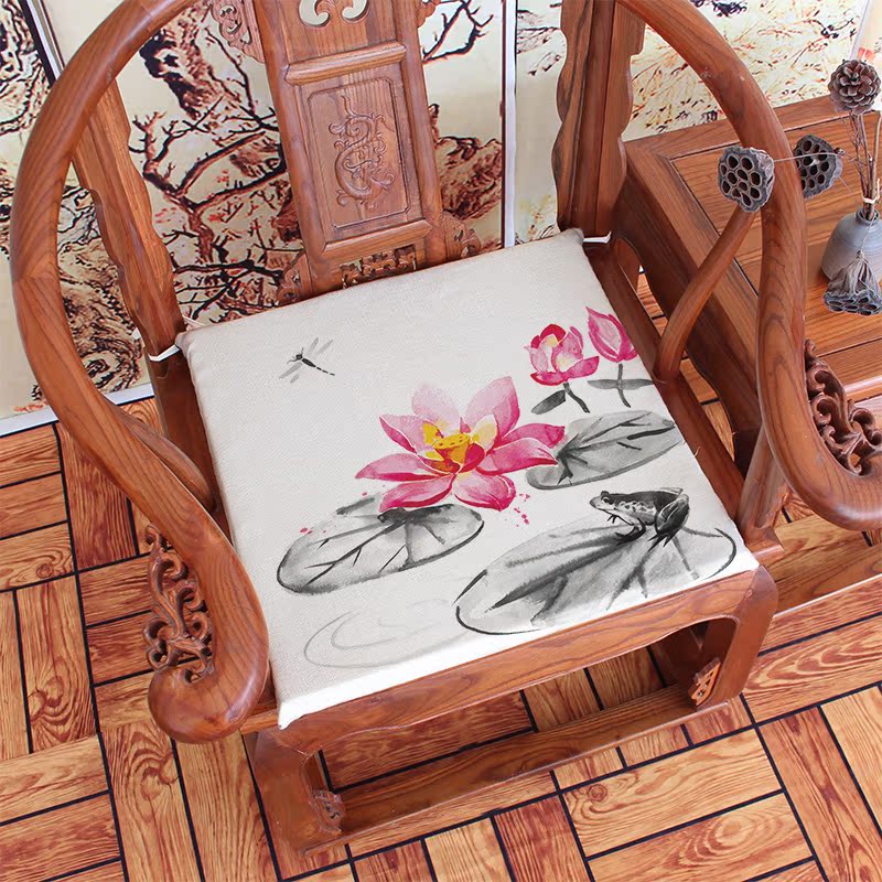 Mei Lan Zhu Ju Trung Quốc phong cách mới Trung Quốc đệm cổ điển gỗ gụ sofa đệm pad ăn ghế pad dày đệm ghế tùy chỉnh đêm ghế gỗ