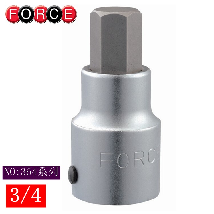 Import FORCE 3 4 Inner hexagon sleeve Screwing Sleeves Heavy Inner Hexagon Sleeve Screwing head torsion plug-in