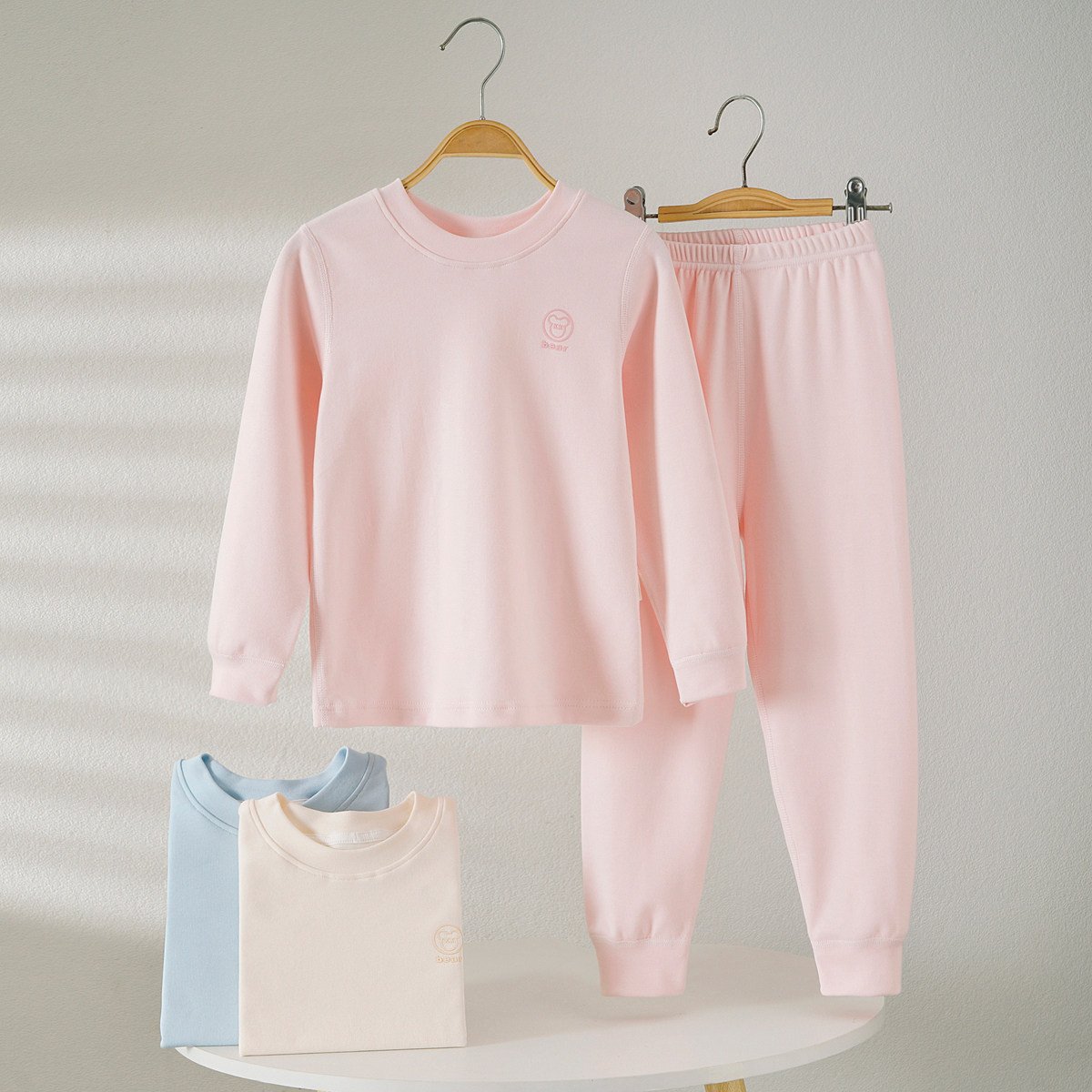 Children's early spring and autumn long-staple cotton bottoming underwear 100-130 sizes for boys and girls autumn clothes and long trousers home clothes set