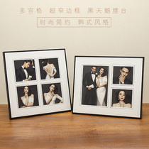 Wedding photo crystal table pendulum combination photo 7 inch 10 inch Korean simple wedding photo frame pendulum table ultra-narrow border