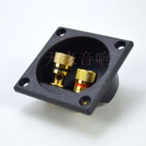2-position speaker junction box pure copper gold-plated terminal block opening diameter 50 rounds audio terminal block