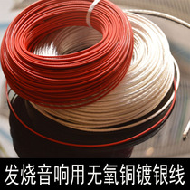 Fever 1 square 2 square 4 square single strand oxygen-free copper Teflon silver plated speaker audio cable Power cord