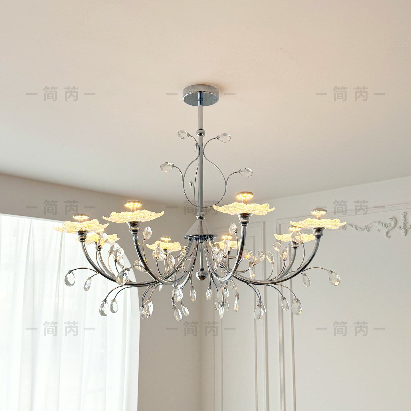 Роскошная люстра Jianrui French light для гостиной, комнатная лампа, теплая главная лампа для спальни, высококачественная хрустальная люстра кремового цвета по фэн-шуй Изображение 1